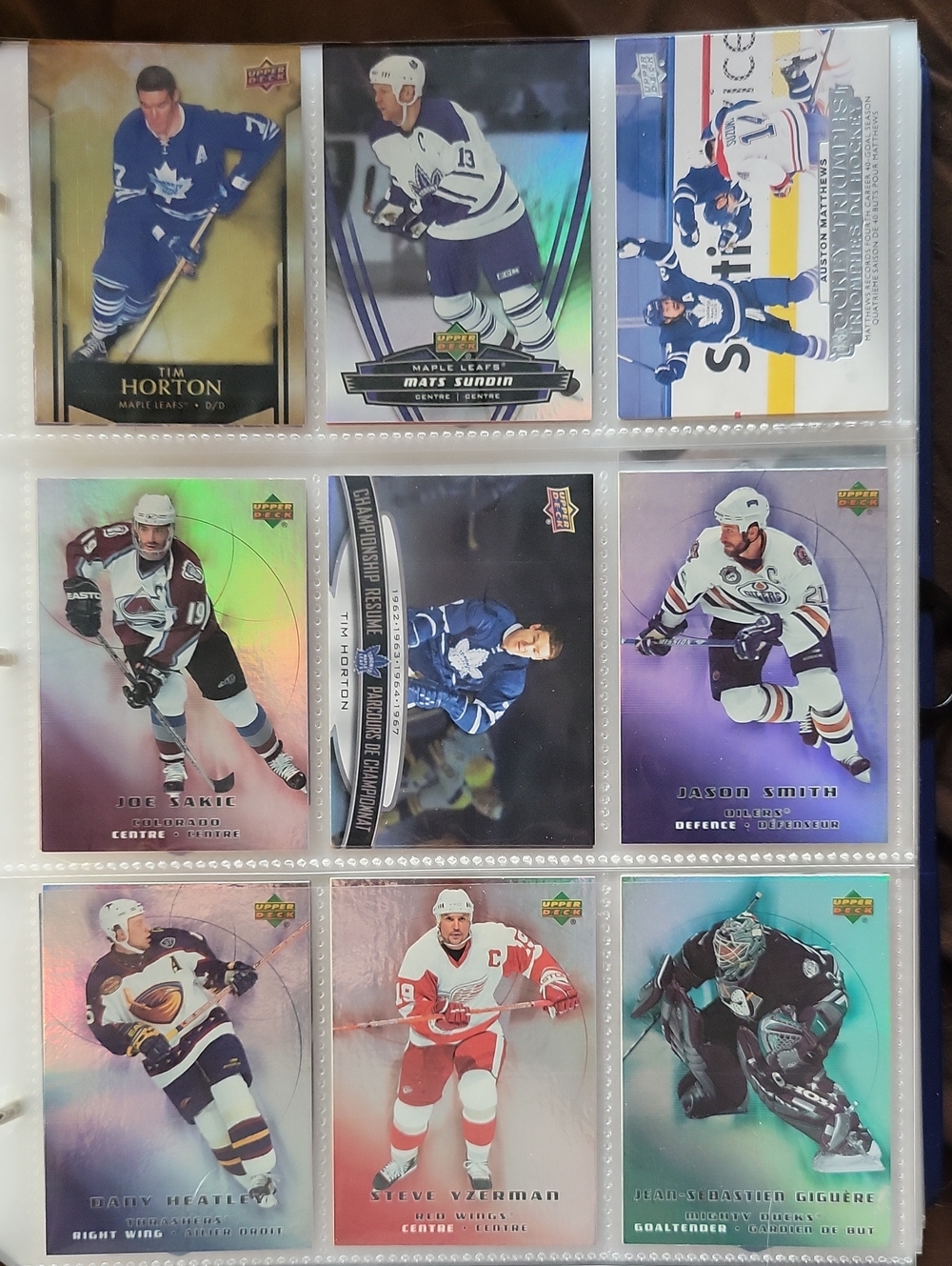 Hockey Trading Card Lot - NHL Players (Maple Leafs, Avalanche, Red Wings, Ducks)